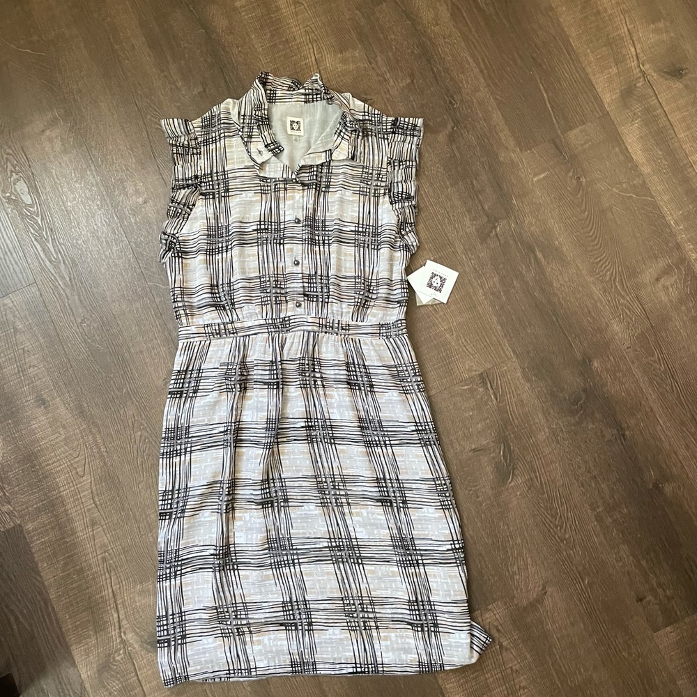 Anne Klein dress size 12 black white brown